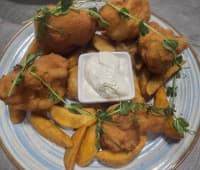 Rántott karfiol rózsa, tartármártás